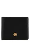 Versace Medusa Biggie Grainy Leather Wallet In Black