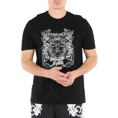 Versace Men's Black Medusa Head-print T-shirt