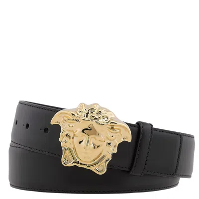 Versace Men's Black Palazzo Smooth Leather Belt