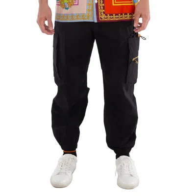 Versace Men's Black Slim-cut Cargo Trousers