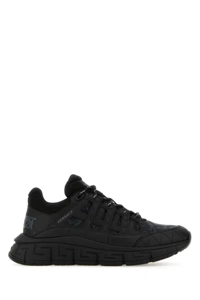 Versace Men Black Trigreca Baroque Sneakers
