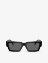 Versace Womens Black Ve4459 Rectangular-frame Acetate Sunglasses In Black