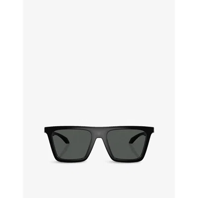 Versace Womens Ve4468u Rectangular-frame Acetate Sunglasses Black