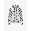VERSACE VERSACE MEN'S BLACK+WHITE+SILVER MEDUSA CHECK-PRINT RELAXED-FIT WOVEN JACKET