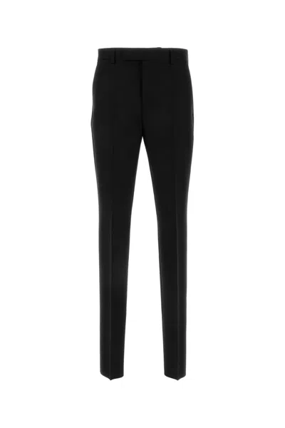 Versace Trousers Wool Blend Belt Loops In Black