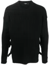Versace Maglia Girocollo Buckle Look Sfilata In Black