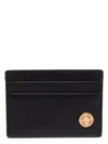 Versace Black Small Wallet With Medusa Biggie Logo In Leather Woman In Black