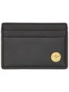 Versace Black Small Wallet With Medusa Biggie Logo In Leather Woman In Black
