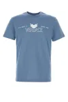 Versace T-shirt In Cotone Ceruleo  Uomo In Blue