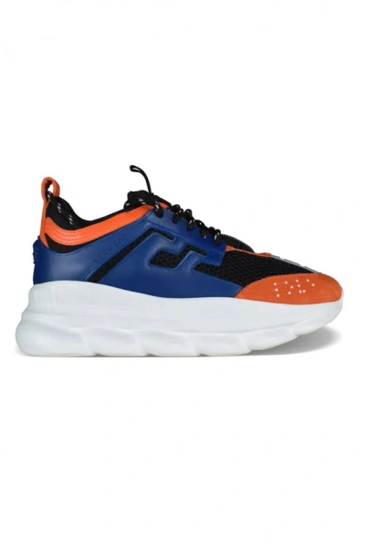 Versace Men Chain Reaction Trainers In Blue
