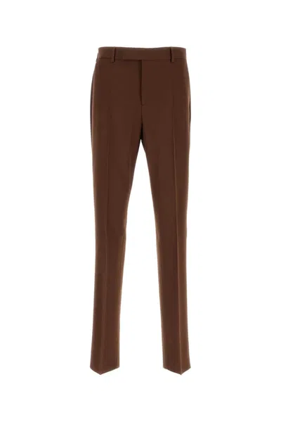 Versace Men Chocolate Grain De Poudre Pant In Brown