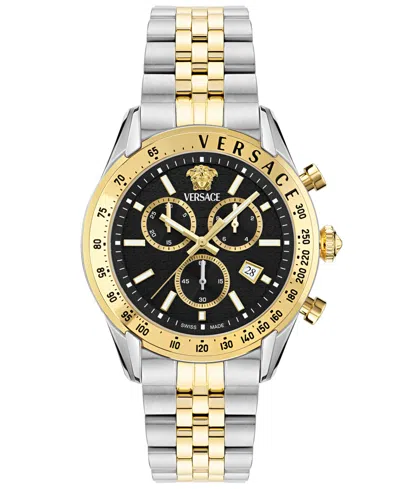 VERSACE MEN'S CHRONO MASTER TWO-TONE STAINLESS STEEL BRACELET WATCH, 44MM