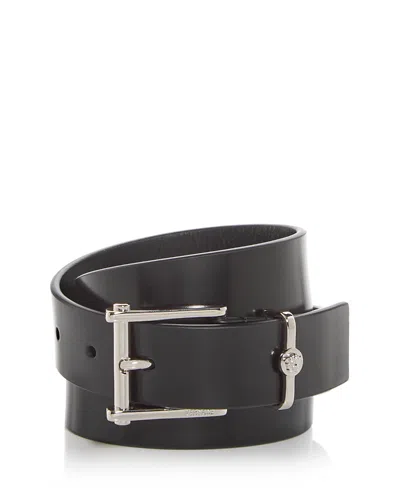Versace Men's Column Leather Belt In Black
