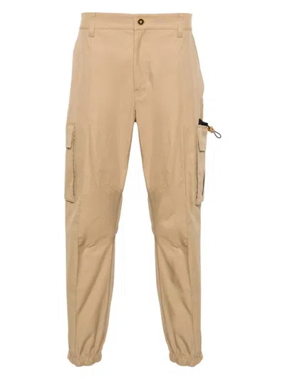 Versace Men's Cotton Cargo Trousers In Beige