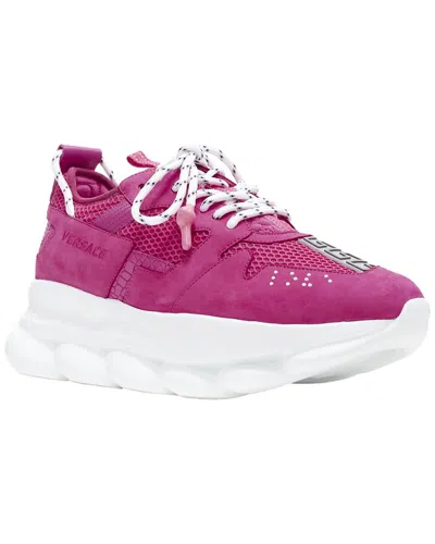 Pre-owned Versace Men's Cotton Chain Reaction Blowzy All Suede Low Top Chunky Sneaker  (authentic Pre-loved)