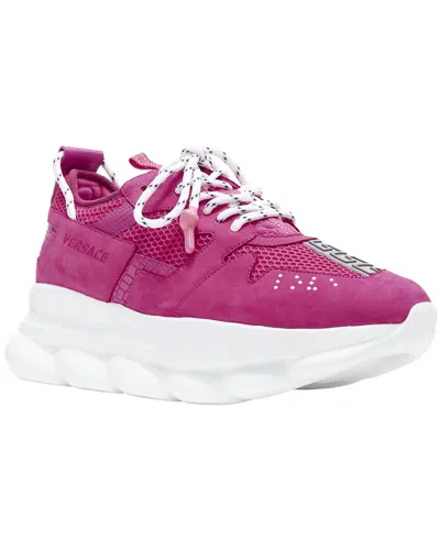 Pre-owned Versace Men's Cotton Chain Reaction Blowzy All Suede Low Top Chunky Sneaker  (authentic Pre-loved)