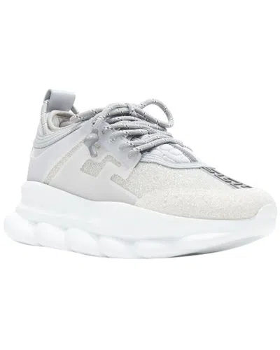 Versace Men's Cotton Chain Reaction Reflective Crystal Rhinestone Sneaker  (authentic Pre-loved) In Neutral
