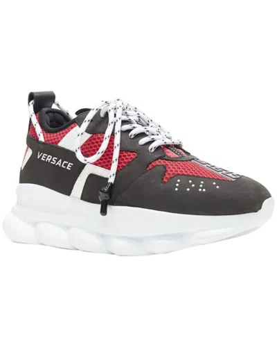 Pre-owned Versace Men's Cotton Chain Reaction Suede Low Top Chunky Sneaker (authentic  Pre-loved)