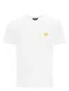 Versace White Crewneck T-shirt With Medusa Embroidery On The Front In Cotton Man In Multi