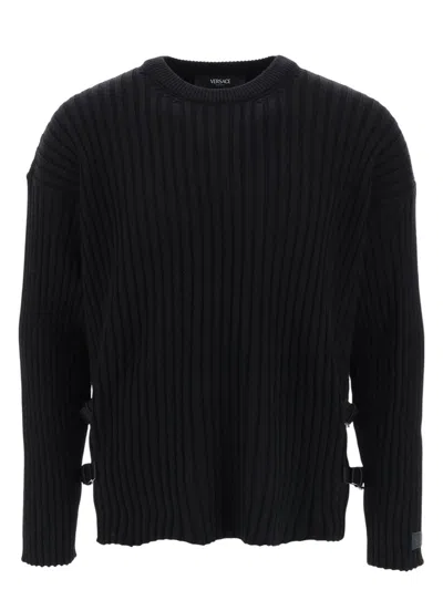 VERSACE MEN'S CREW-NECK WOOL SWEATER