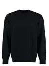 Versace Crew-neck Wool Sweater In Blue