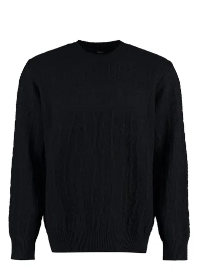 VERSACE MEN'S CREW-NECK WOOL SWEATER