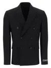Versace Double Breasted Blazer In Black