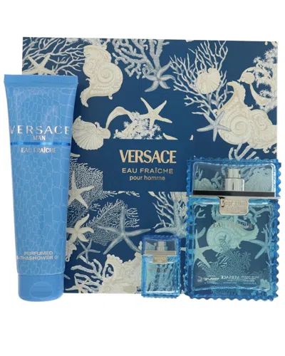 Versace Men's Eau Fraiche Edt Set In Blue