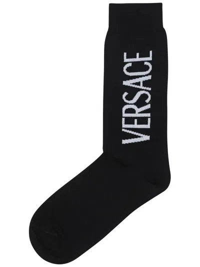 Versace Black Logo Socks In Summer