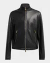 Versace Jacket High Collar Elastic Cuffs In Black