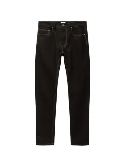 Versace Men's Fw26 Cotton-elastic Jeans With Medusa-inspired Detail, Size 32 In Nero