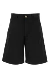 Versace Bermuda In Gabardine Nero Uomo