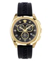 Versace Geo Chrono Silicone Watch In Black