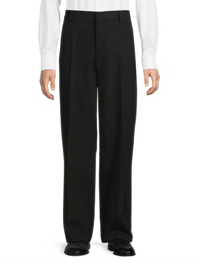 Versace Wool Tailored Trousers In Black