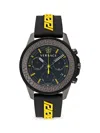VERSACE MEN'S GRECA ACTION 45MM STAINLESS STEEL & SILICONE STRAP CHRONOGRAPH WATCH