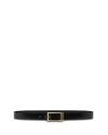 Versace Greca Leather Belt In Black-vers