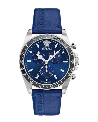 Versace Men's Greca Chrono Wave Watch In Blue