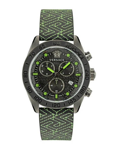 Versace Men's Greca Dome Chrono Watch In Green