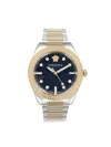 Versace Men's Greca Dome Two Tone Stainless Steel Bracelet Watch/42mm In Two Tone