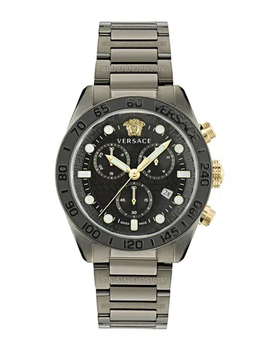 Versace Men's Greca Dome Watch In Gray