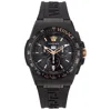 Versace Greca Extreme Chrono Silicone Watch In Black