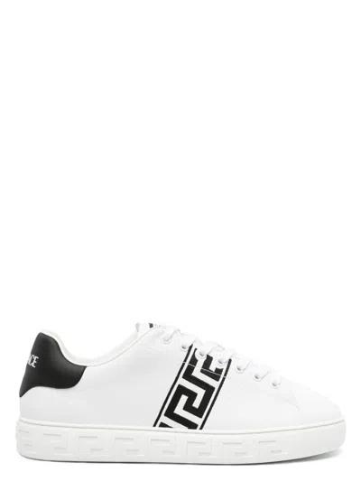 VERSACE MEN'S GRECA LEATHER SNEAKERS