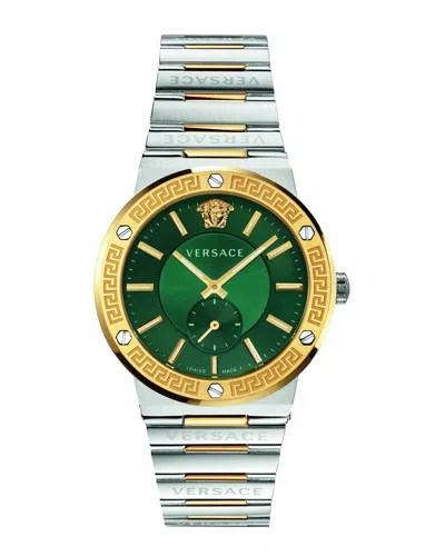 Versace Men's Greca Logo Watch In Metallic