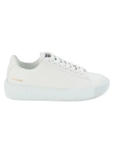 Versace Men's Greca Platform Sneakers In White