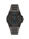 VERSACE MEN'S GRECA REACTION 44MM IP BLACK STAINLESS STEEL BRACELET WATCH