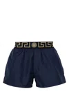 Versace Blue Swimsuit Shorts With Greca Detail In Blue