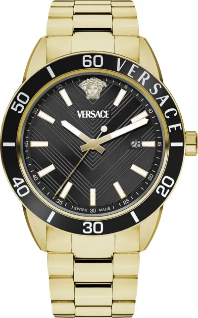 Versace Men's Greca Urban 43mm Quartz Watch In Black