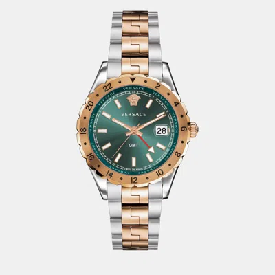 Pre-owned Versace Men's Hellenyium 42mm Quartz Watch V11050016 In Green