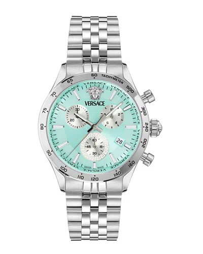 Versace Men's Hellenyium Chrono Petite Watch In Silver