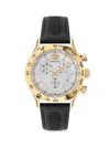 Versace Men's Hellenyium Chrono Stainless Steel & Leather Strap Watch/44mm In Gold